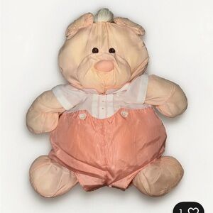 Vintage 1986 Fisher Price Puffalump Peach Bear Cub 8006 With Romper